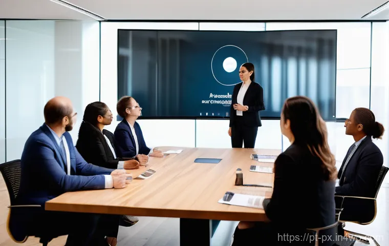 집단지성을 활용한 기업 혁신 전략 - **Prompt 1: Diverse Portuguese Professionals Collaborating in a Modern Office**
    "A vibrant and d...