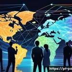 Home 22 집단지성의 역사적 발전 과정 - **Prompt:** A vibrant, dynamic illustration depicting the "Invisible Web" of collective human intell...