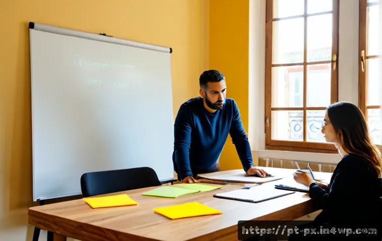 Home 15 집단지성과 협업의 중요성 - Photorealistic diverse Portuguese-speaking office team in Lisbon collaboratively solving a project a...